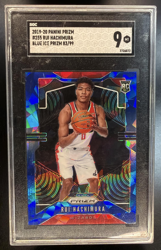 2019-20 Panini Prizm Rui Hachimura #255 Blue Ice Prizm 83/99 Rookie Wizards