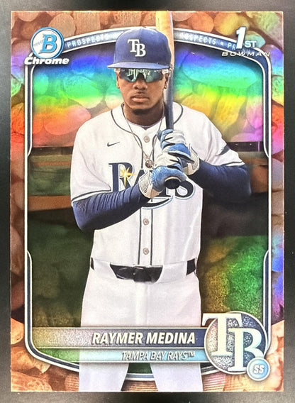 2025 Bowman Chrome Raymer Medina #BCP-175 Popcorn Refractor 1st Prospect