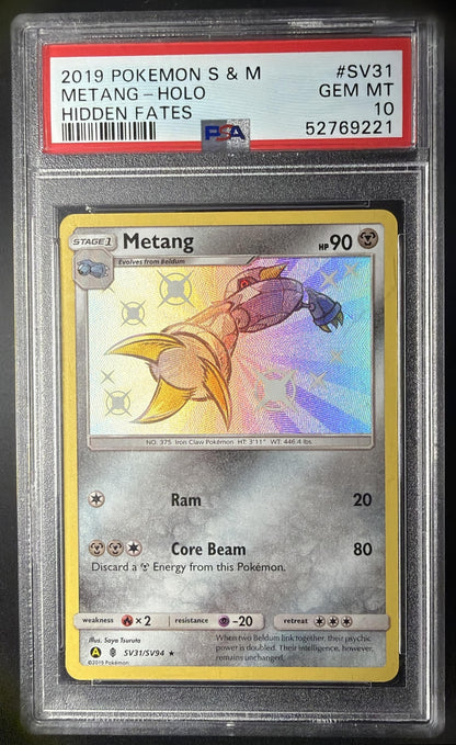 2019 Pokemon SM Hidden Fates Metang #SV31/SV94 PSA 10