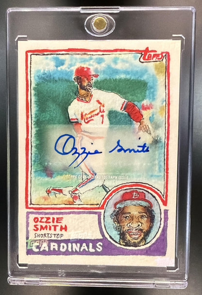 2025 Topps Shoebox Treasures Ozzie Smith #62A Auto Logo Laminate 31/35
