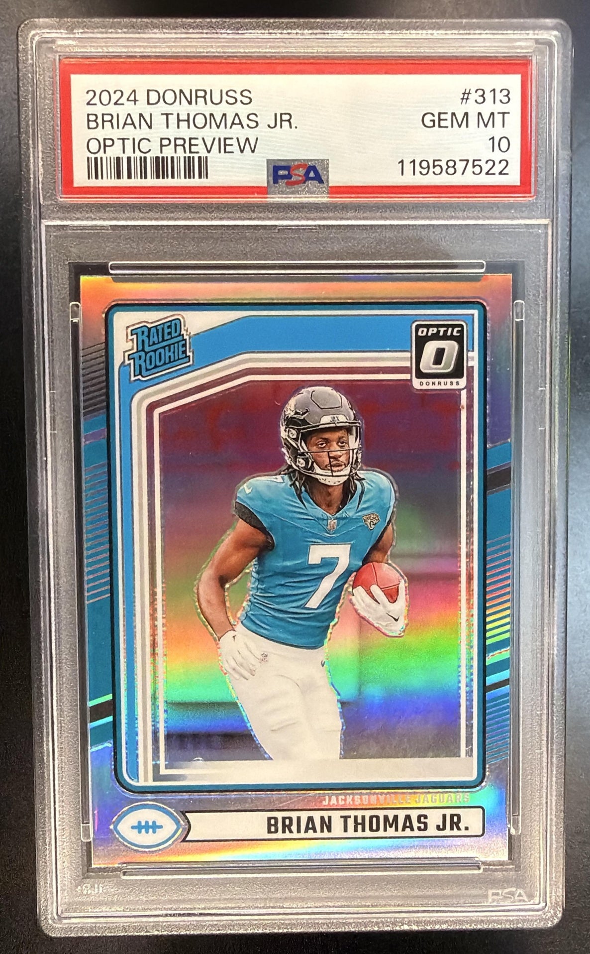 2024 Donruss Optic Preview Brian Thomas Jr #313 Holo RC PSA 10