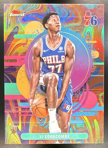 2025-26 Topps Finest VJ Edgecombe #103 Uncommon Oil Spill RC