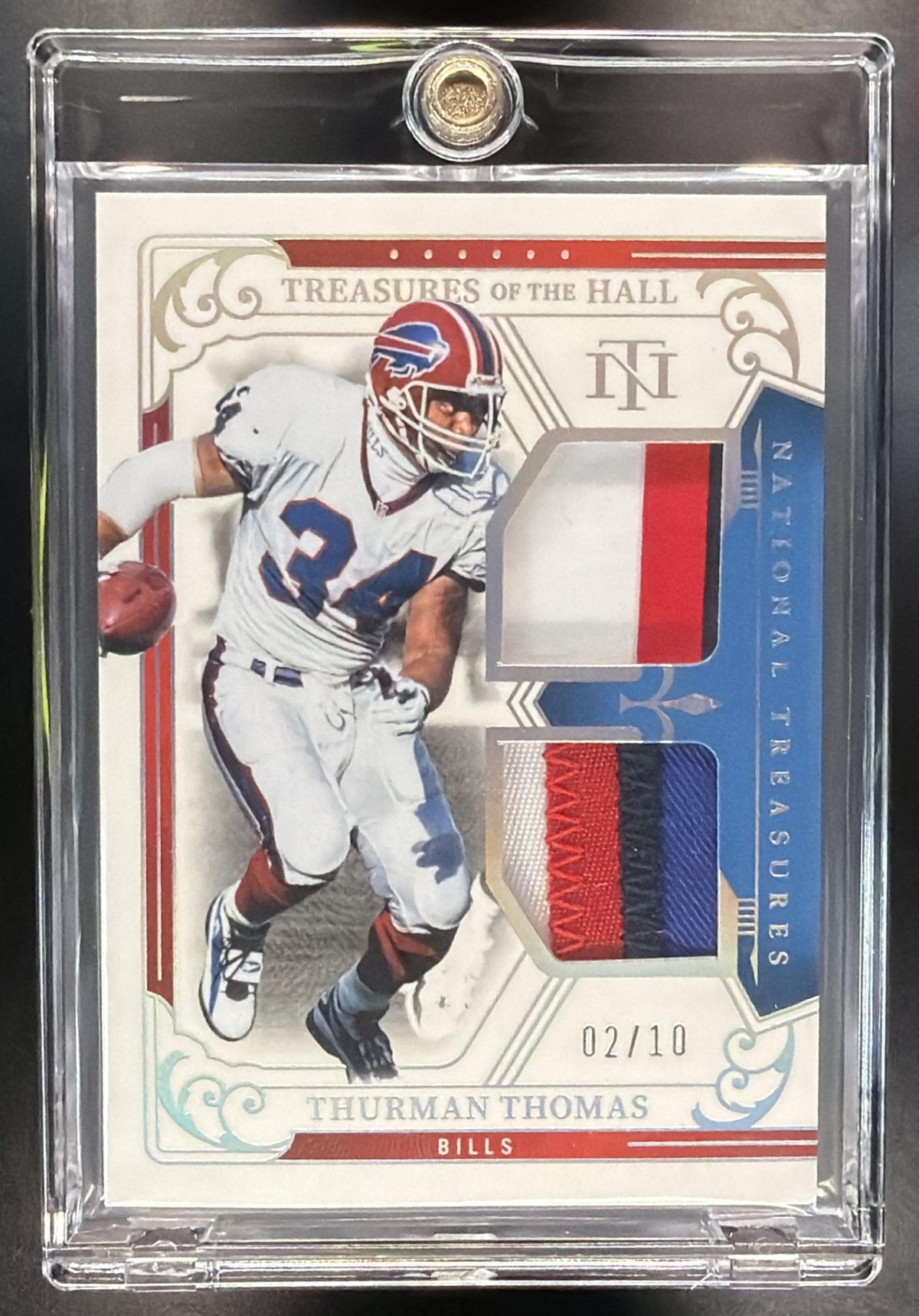 2025 Panini National Treasures Thurman Thomas #TOTH-TTS of the Hall Patch /10
