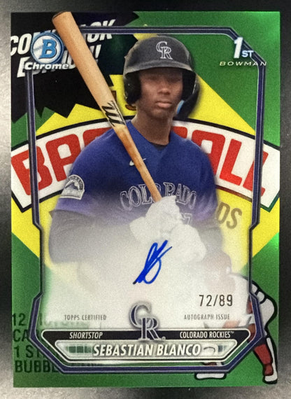 2026 Bowman Chrome Sebastian Blanco #CPA-SB Auto Packfractor Variation 72/89 1st