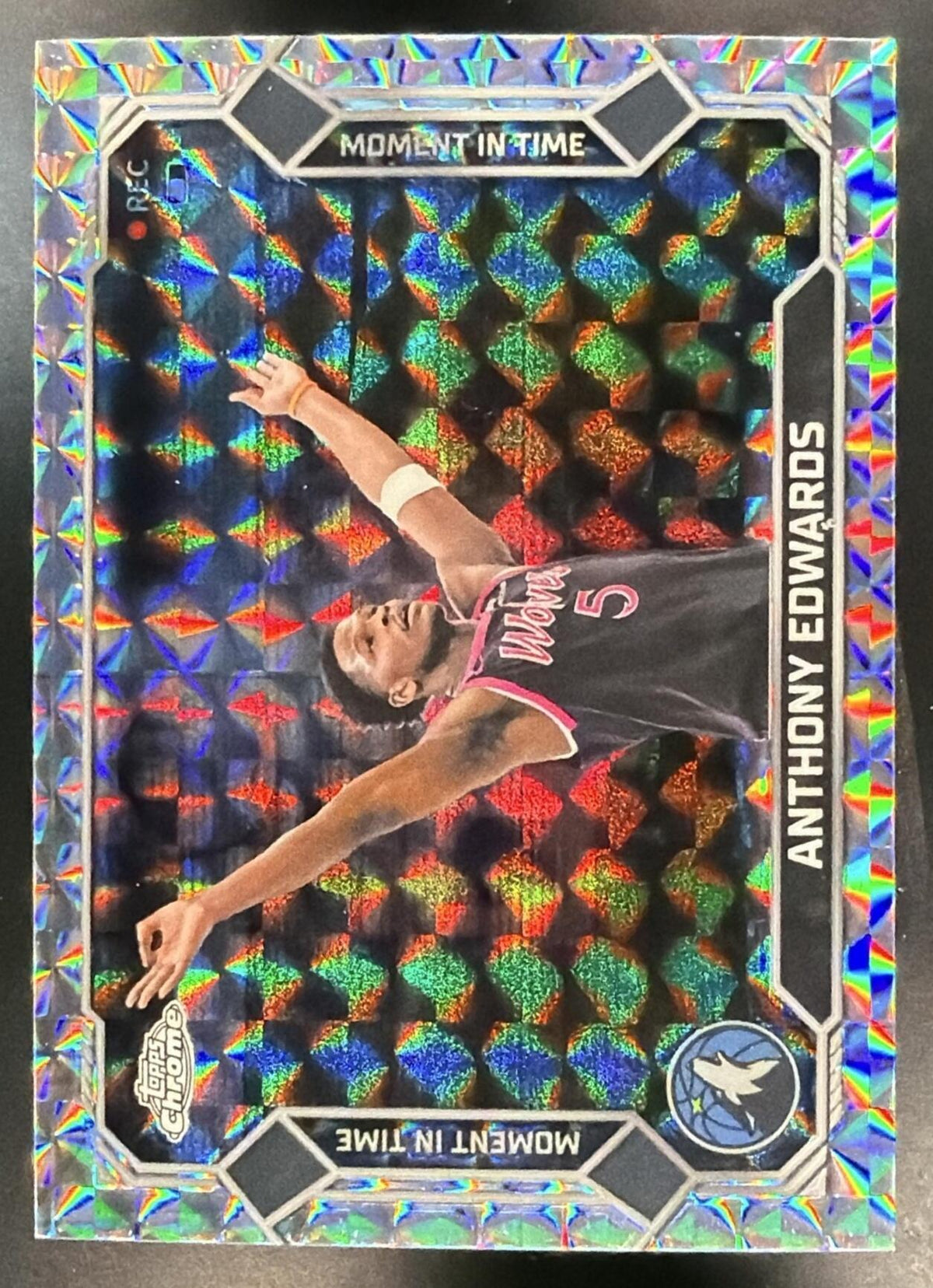 2025 Topps Chrome Update Anthony Edwards #MT-3 Moment In Time Geometric Refractor