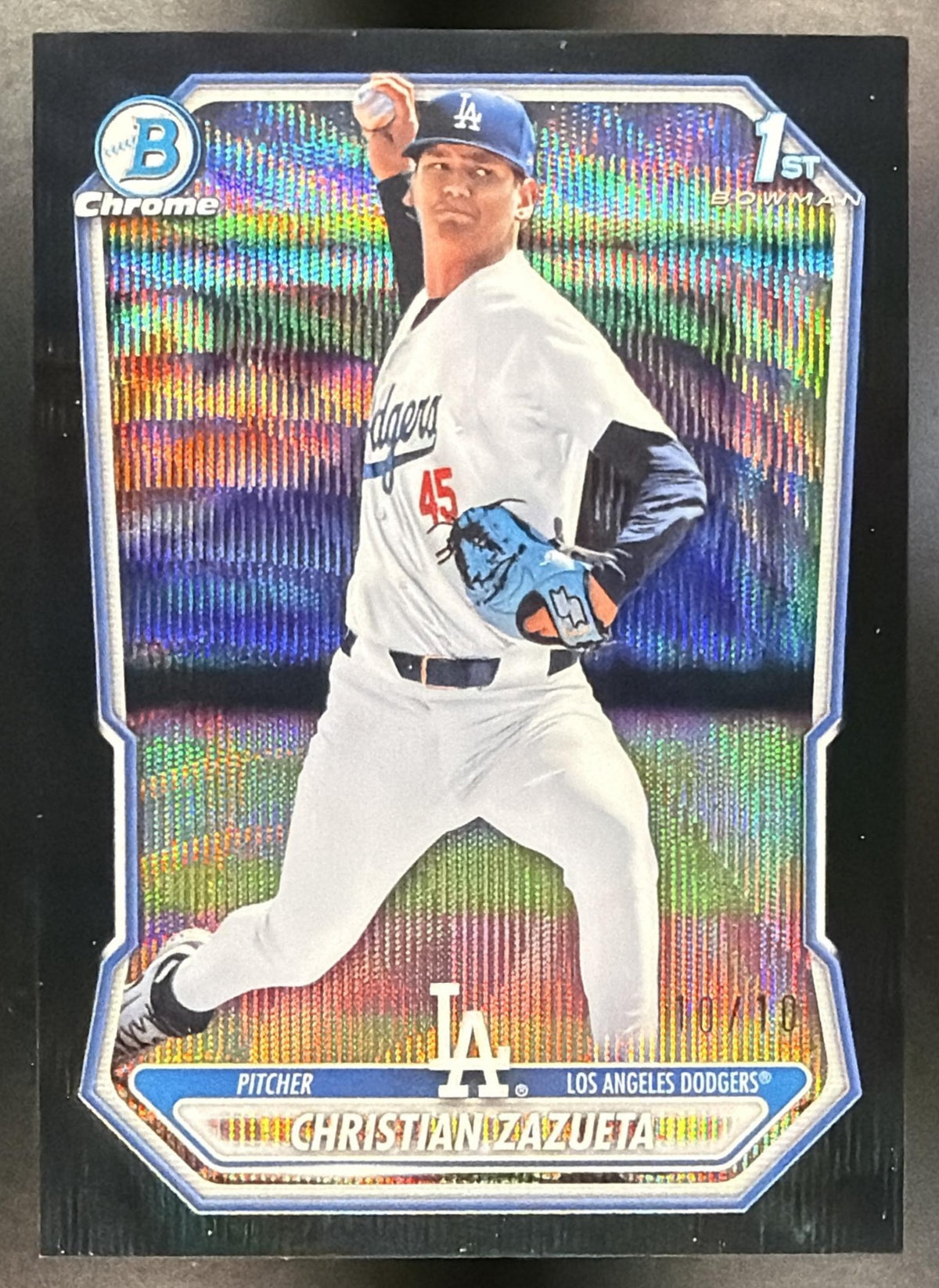 2026 Bowman Chrome Christian Zazueta #BCP-159 1st Black Wave Refractor 10/10