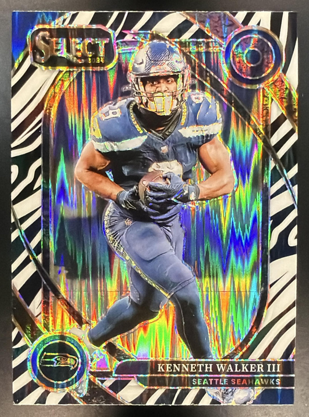 2024 Panini Select Kenneth Walker III #276 Club Zebra Prizm Shock