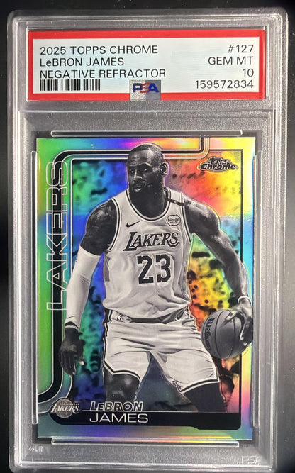 2025-26 Topps Chrome LeBron James #127 Negative Refractor PSA 10