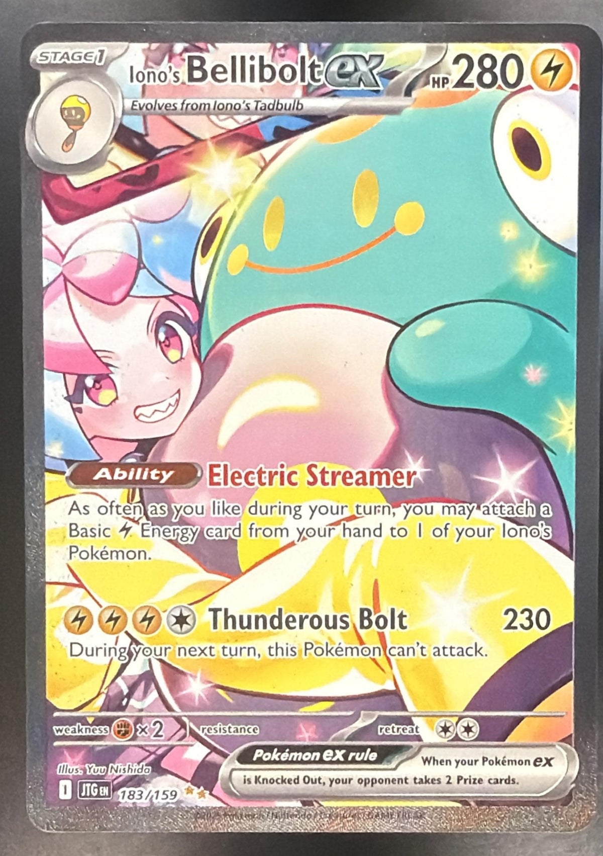 2025 Pokemon Journey Together Iono's Bellibolt ex 183/159 NM
