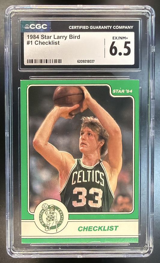 1984 Star Larry Bird #1 Checklist CGC 6.5