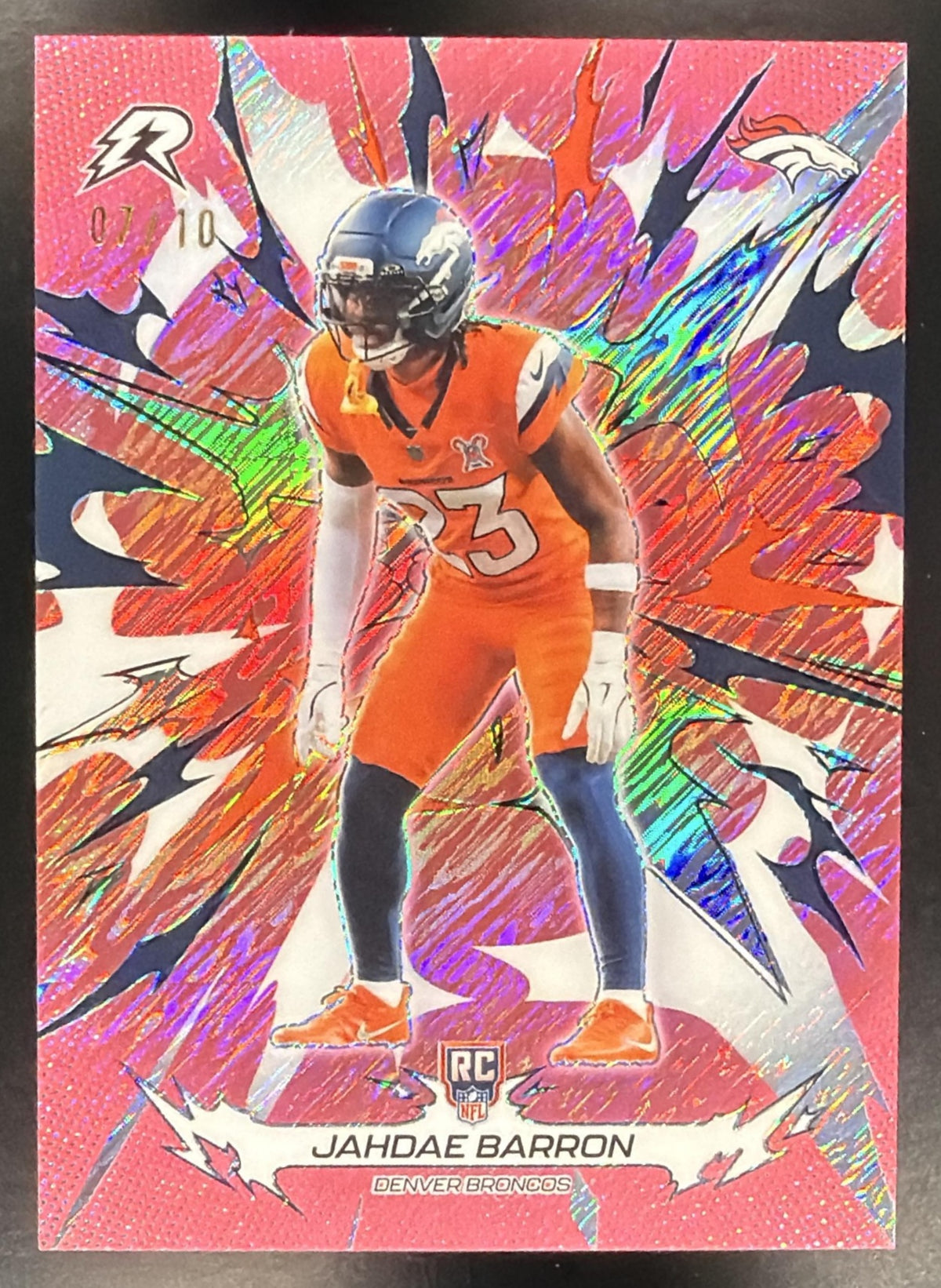 2025 Topps Resurgence Jahdae Barron #127 Pink Power Surge Refractor 7/10 RC