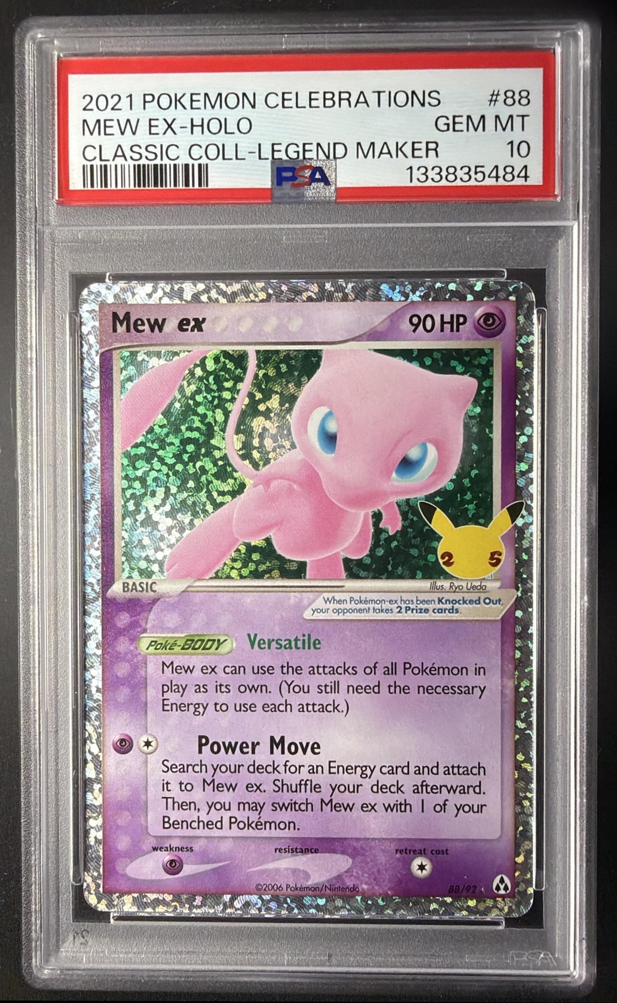 2021 Pokemon Sword & Shield Celebrations Mew ex #88/92 Classic Collection PSA 10