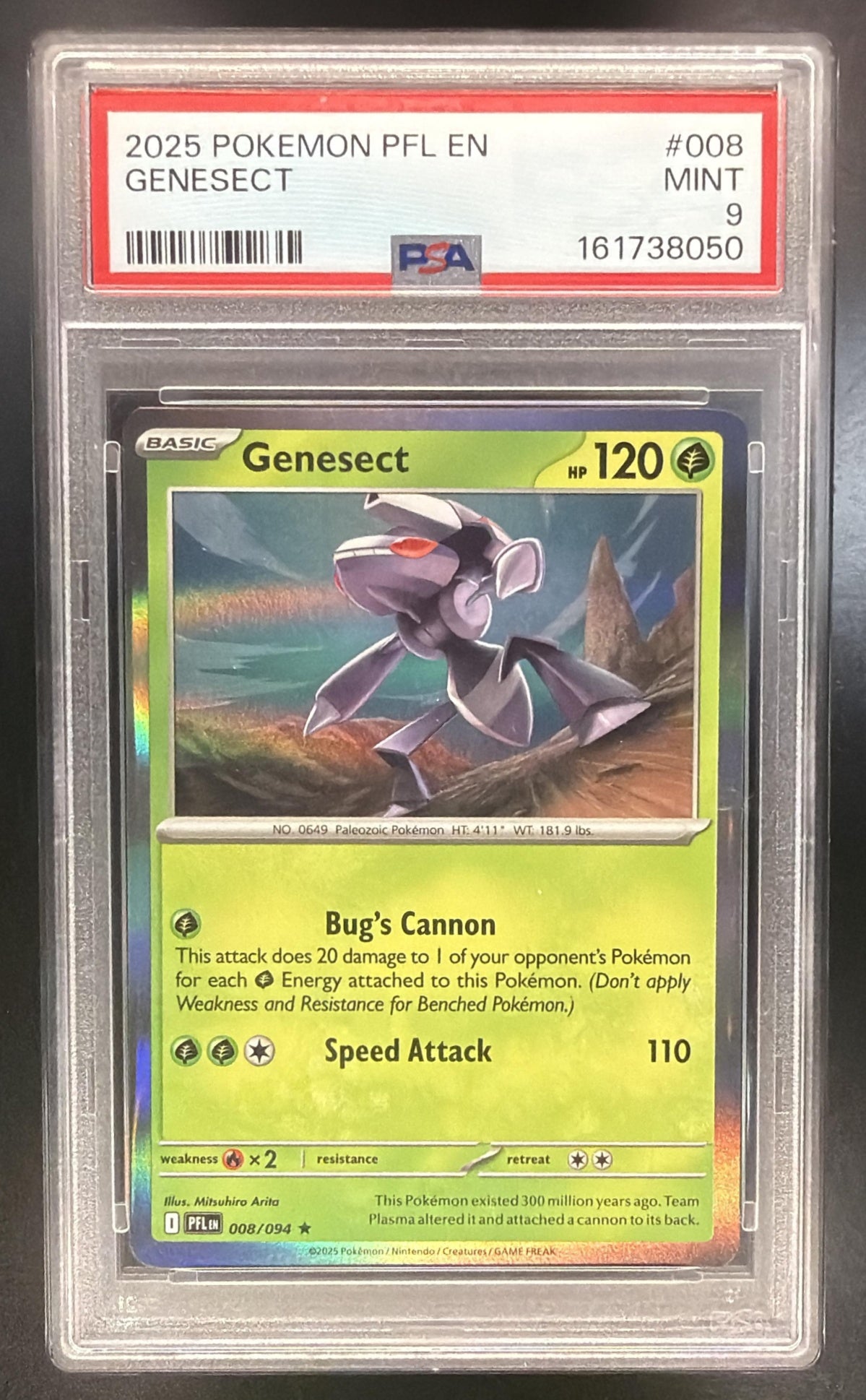 2025 Pokemon Phantasmal Flames Genesect 008/094 PSA 9