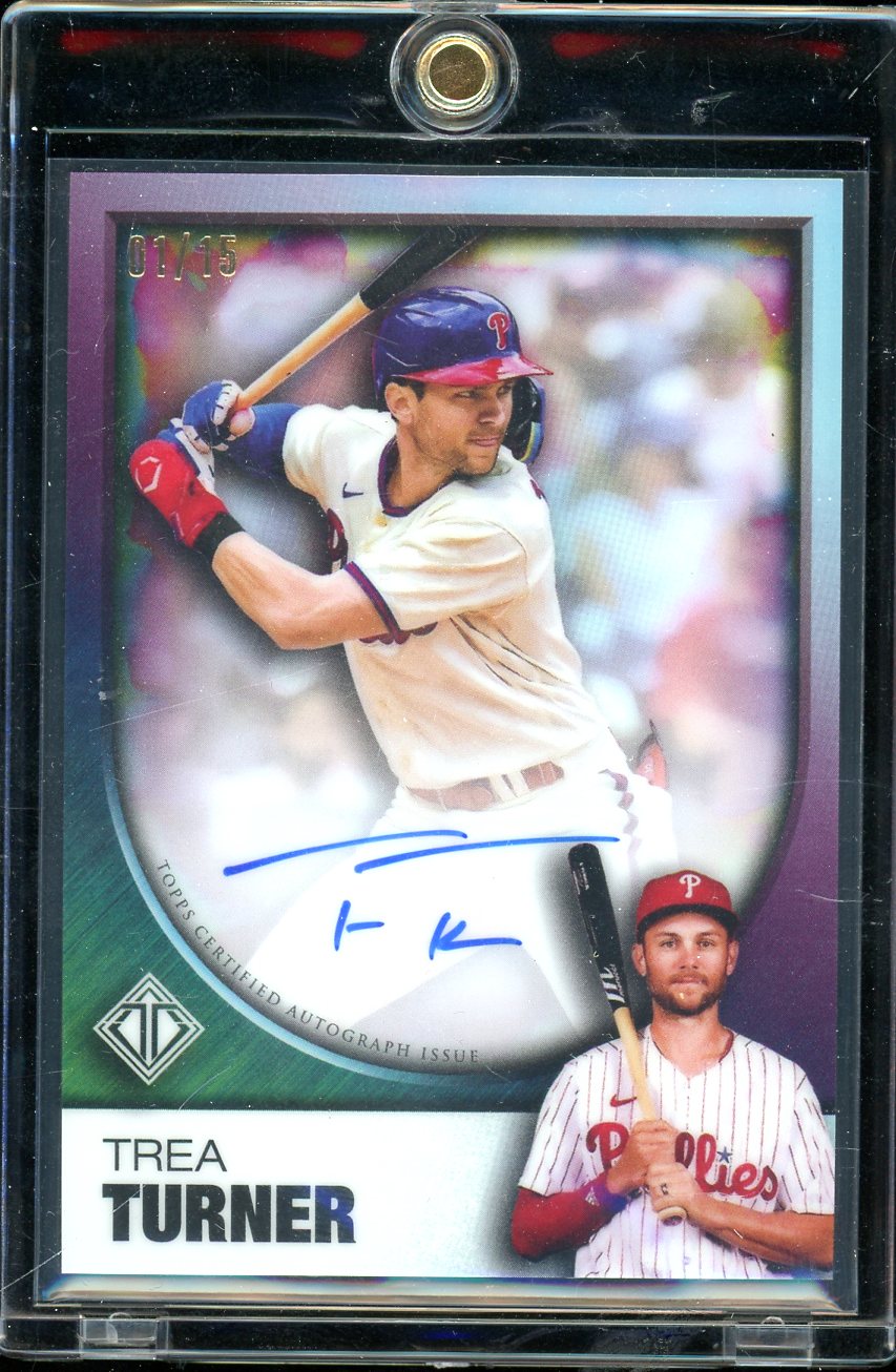 2023 Topps Transcendent Trea Turner Icons Chrome Auto 01/15