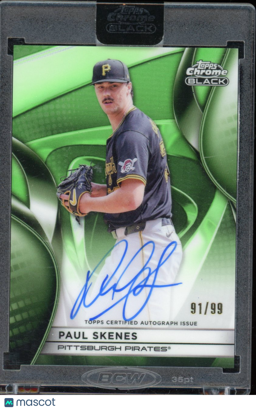 2025 Topps Chrome Black Paul Skenes Auto Green /99
