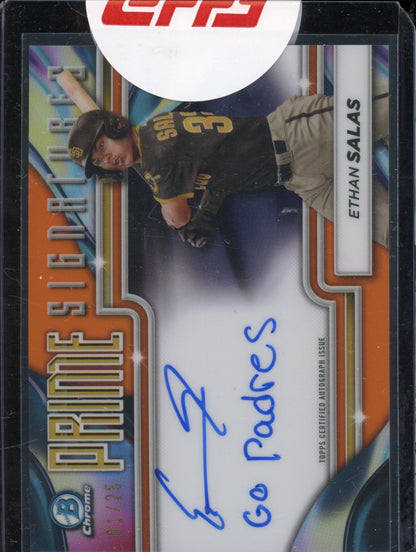 2024 Bowman Chrome Ethan Salas Orange Prime Signatures Auto /25