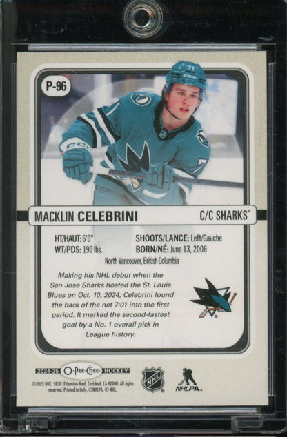 2024-25 O-Pee-Chee Macklin Celebrini Premier Rookie
