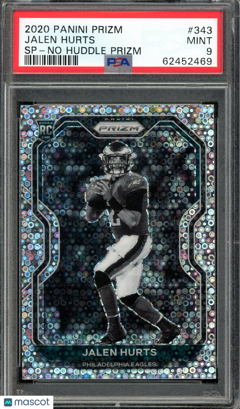 2020 Prizm Football Jalen Hurts Rookie SP No Huddle Variation PSA 9 RC