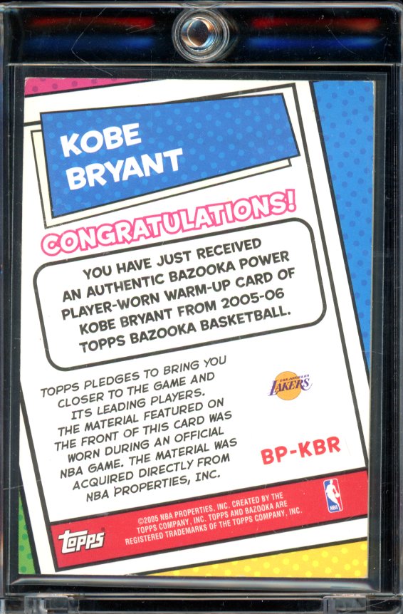 2005-06 Topps Kobe Bryant Bazooka Power Patch