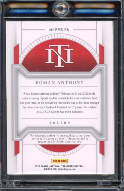 2024 National Treasures Roman Anthony Rookie Patch Auto /10