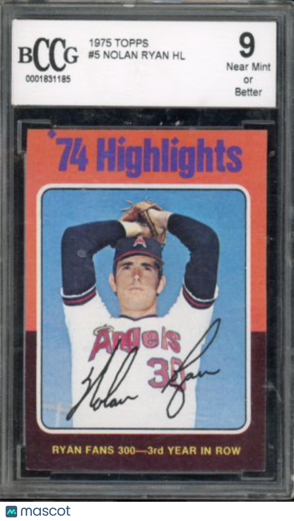 1975 Topps Nolan Ryan Highlights BCCG 9