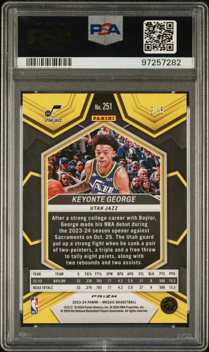 2023 Mosaic Keyonte George Black Gold Choice 3/8 PSA 9 RC