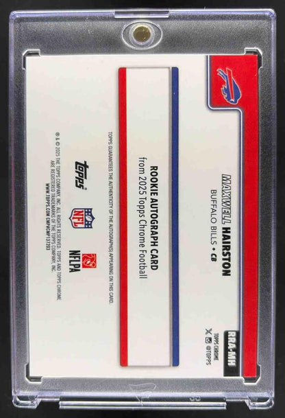 2025 Topps Chrome Maxwell Hairston #RRA-MH Rookie Auto Black Refractor /10 RC