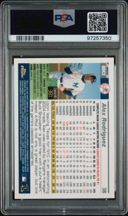 2005 Topps Chrome Opening Day Refractors Alex Rodriguez PSA 9