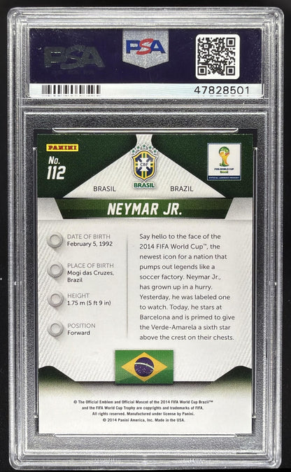 2014 Panini Prizm FIFA World Cup Brazil Neymar Jr. #112 PSA 10