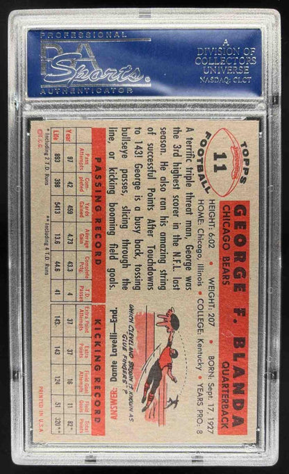 1956 Topps George Blanda #11 PSA 7