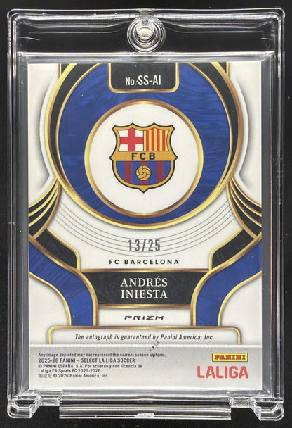 2025 Panini Select La Liga Andres Iniesta #24 Signatures Tie-Dye Prizm /25 Auto