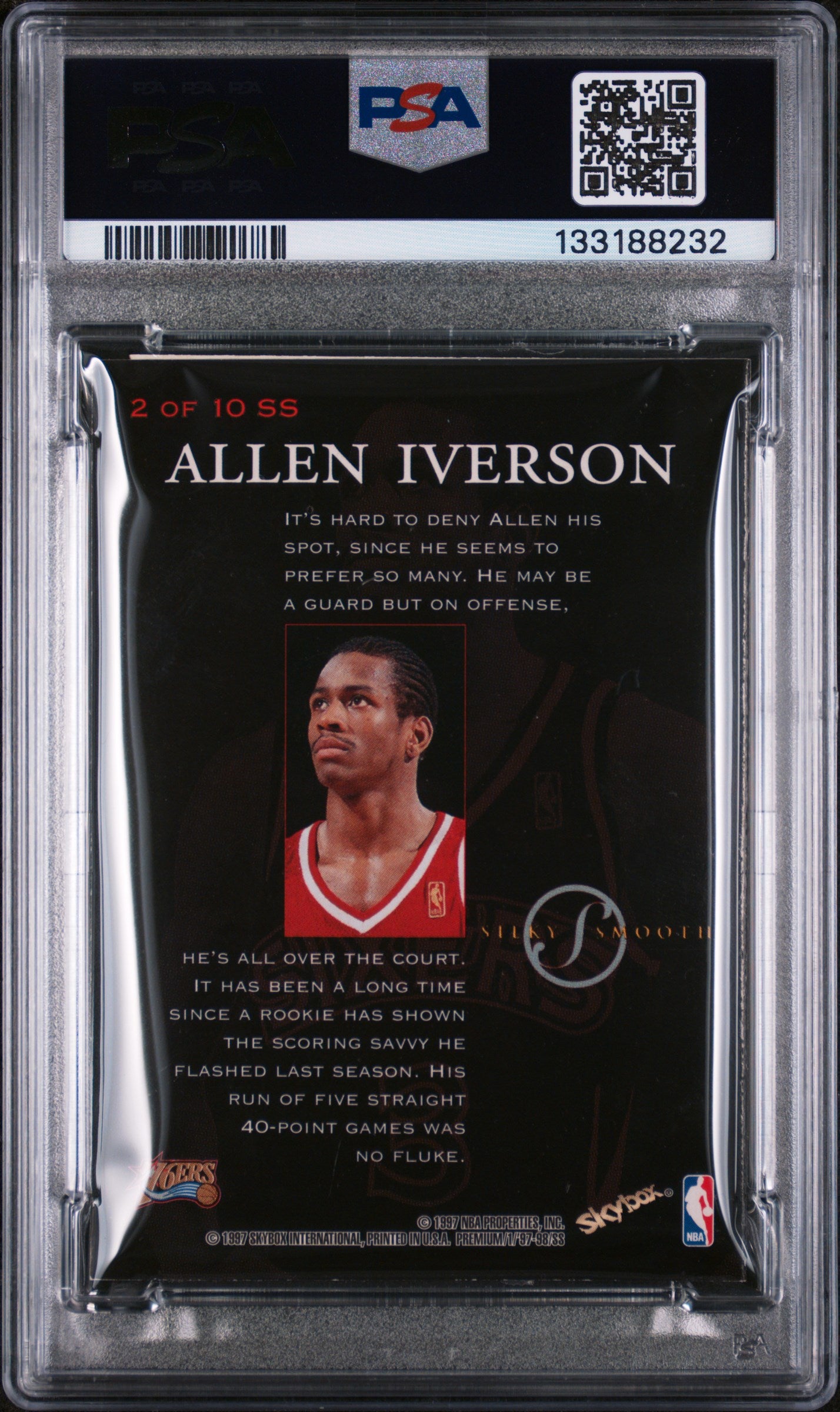 1997-98 Skybox Premium Allen Iverson Silky Smooth PSA 7