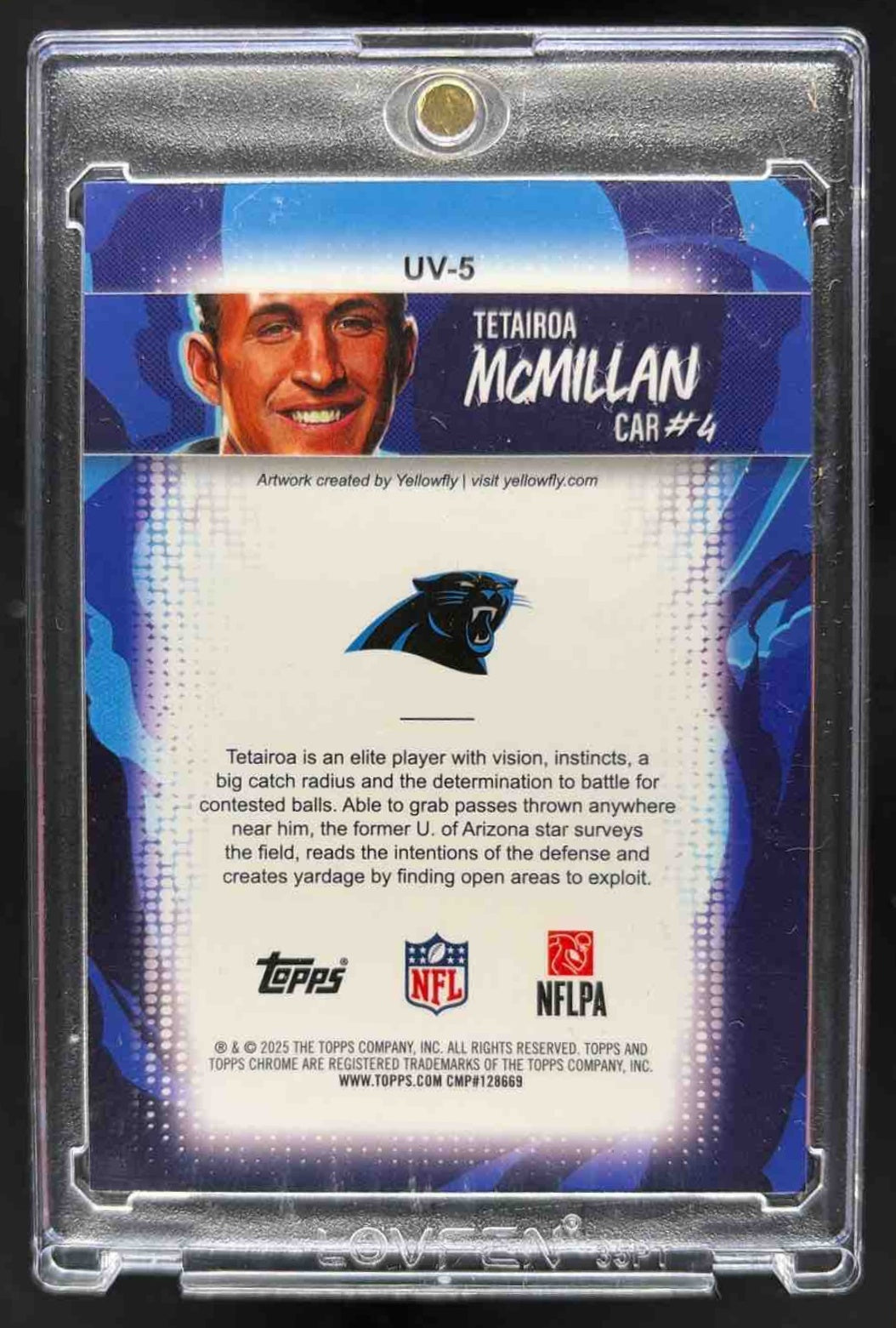 2025 Topps Chrome Tetairoa McMillan #UV-5 Ultra Violet RC SSP Panthers