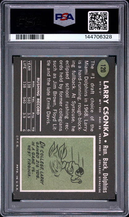 1969 Topps Larry Csonka #120 RC PSA 5