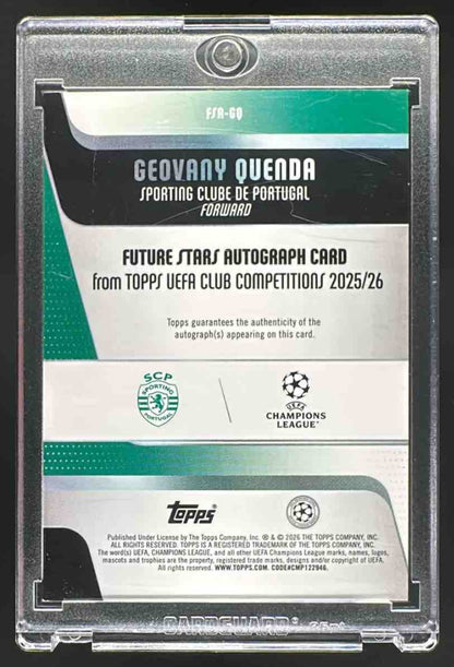 2025 Topps UEFA Club Competitions Geovany Quenda Future Stars Auto Gold Foil /50