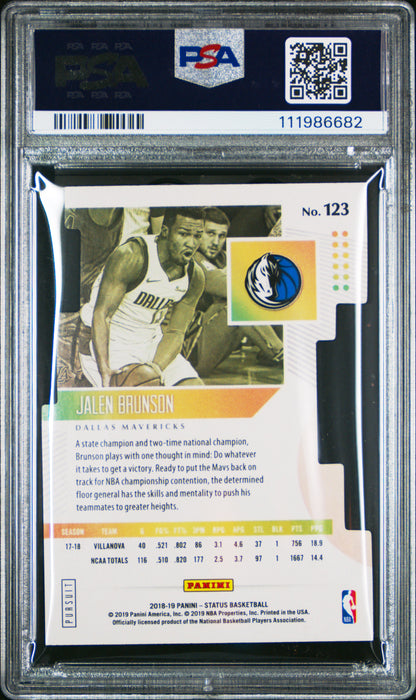 2018-19 Panini Status Jalen Brunson Pursuit Die Cut Rookie PSA 10