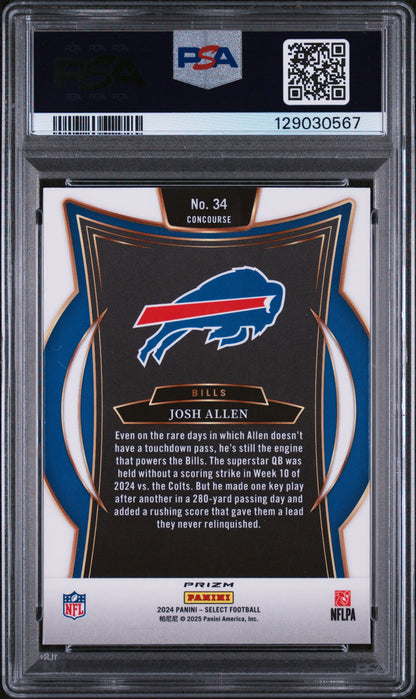 2024 Select Josh Allen Zebra Shock SP PSA 10