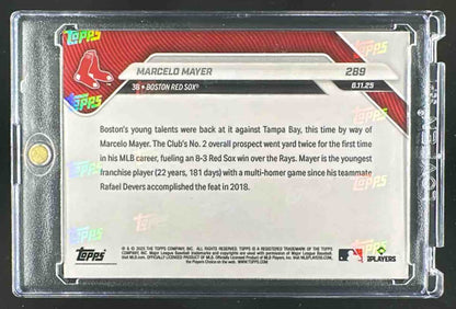2025 Topps Now Marcelo Mayer #289 Orange Foil 21/25 Sox