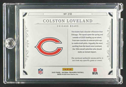2025 Panini National Treasures Colston Loveland #218 Rookie Patch Silver /25 RC