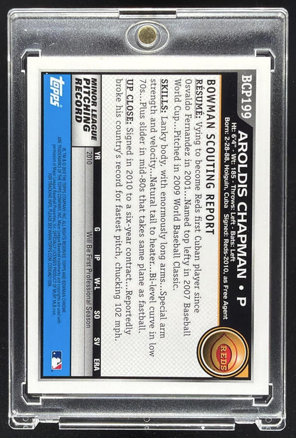 2010 Bowman Chrome Aroldis Chapman #BCP199 Prospects Auto