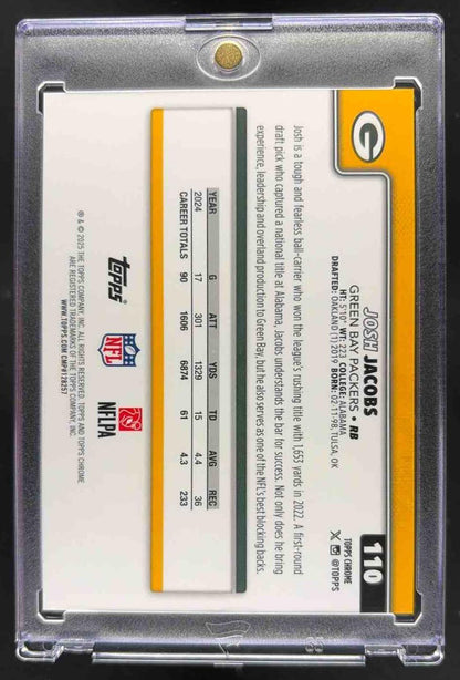 2025 Topps Chrome Josh Jacobs #110 Gold Refractor 43/50
