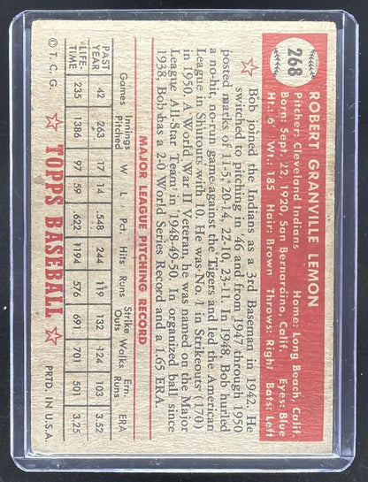 1952 Topps Bob Lemon #268
