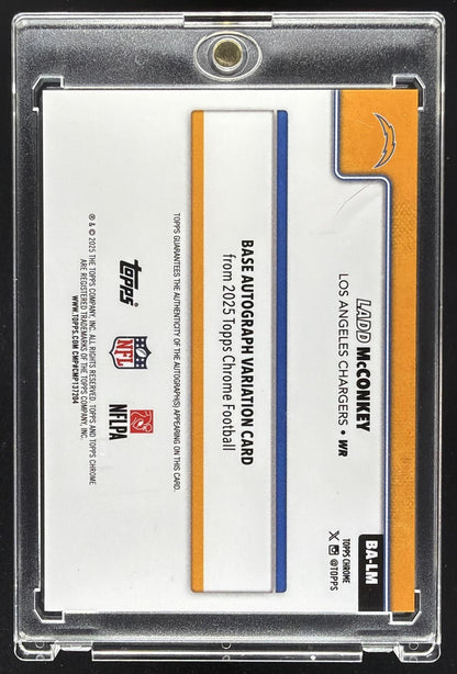 2025 Topps Chrome Ladd McConkey #BA-LM Auto Gold Refractor 34/50