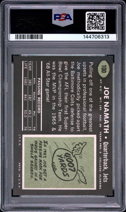 1969 Topps Joe Namath #100 PSA 5