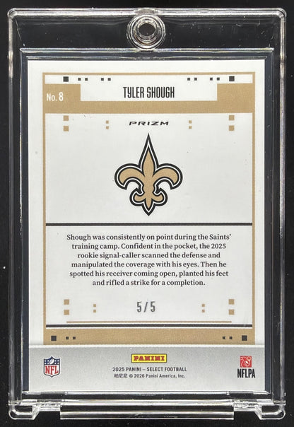 2025 Panini Select Tyler Shough #8 Score Throwback Green Prizm 5/5