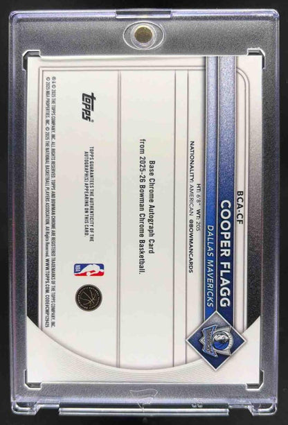 2025-26 Bowman Cooper Flagg #BCA-CF Chrome Auto Speckle Refractor 70/299 RC