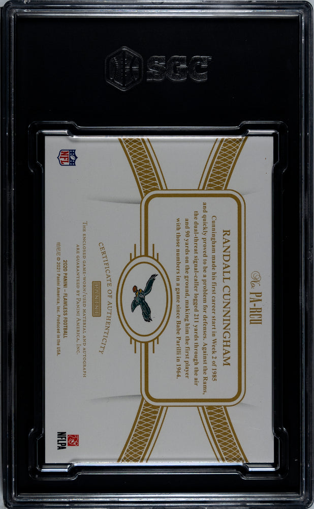 2020 Flawless Randall Cunningham Patch Auto Game Used /20 SGC 9.5 AUTO 10