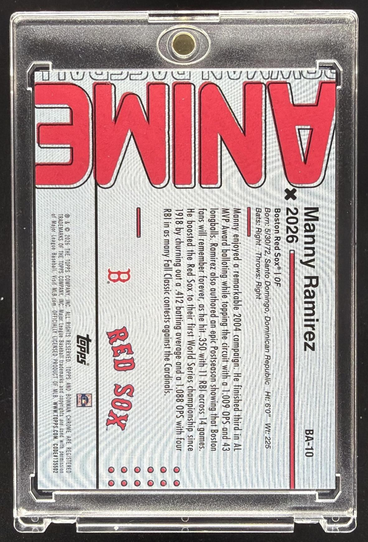 2026 Bowman Manny Ramirez #BA-10 Anime SSP