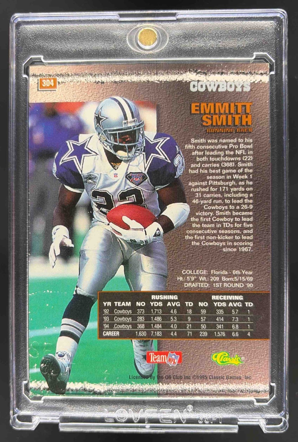 1995 Pro Line Emmitt Smith Printers Proof Auto 3/50
