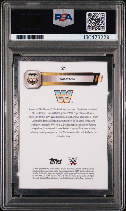 2025 Topps Chrome WWE Undertaker Blue Geometric /99 PSA 10